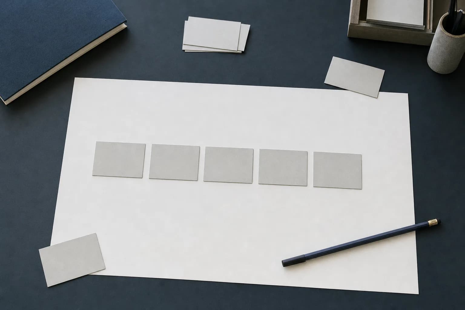 1枚の用紙に収まる範囲で業務フローの工程を整理するためのカード